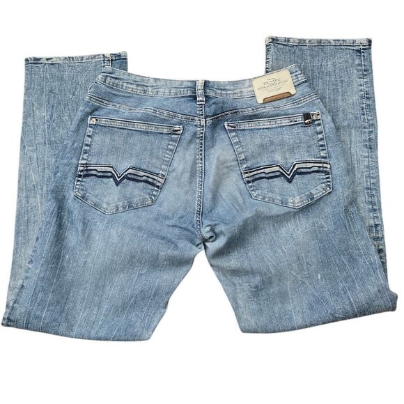 Buffalo David Bitton Jeans 33X34 Light Wash Relaxed Straight Stretch Driven-X - Picture 4 of 7